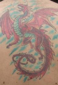 sumbanan sa pula nga dragon ug mga pako nga tattoo