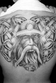 назад келтски чвор са викиншким узорком тетоваже ратника