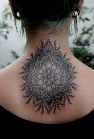 πίσω ενδιαφέρουσα μαύρο μοτίβο τατουάζ μοδάτα λουλούδι