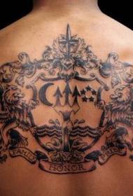 nuevo patrón de tatuaje de insignia de león negro