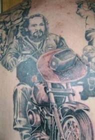 modello tatuaggio tatuaggio motociclista posteriore