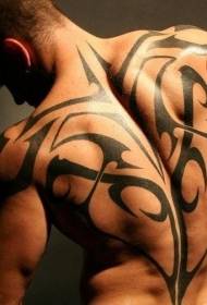 modello di tatuaggio di linea tribale nera semplice con schiena piena