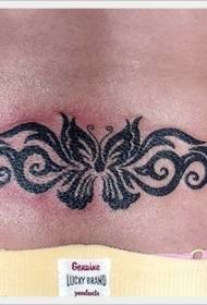 Back Black Butterfly Totem Tattoo Patroon