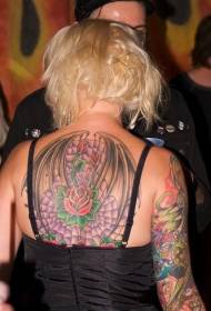 fermoso patrón de tatuaxe de cor rosa e ás