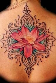 zurück schönes und elegantes Lotus Tattoo Muster