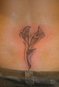 pasu dva prekrižana modela cvetov tatoo