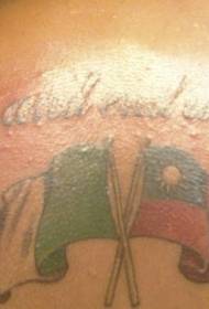 rug Italiaanse vlag en tatoeëringpatroon van letters