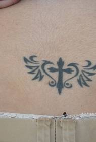 cintura preto cruz coração e totem tatuagem padrão
