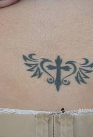 taille swart krús hert en totem tattoo patroan