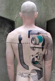 natrag šareni različiti dizajni digitalnih linija za tetovaže