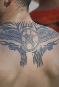 čierny chrbát tribal krídla tetovanie vzor pre mužské späť