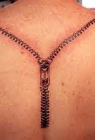 retour réaliste modèle de tatouage fermeture à glissière réaliste
