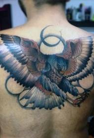 stil de desene animate spate pictat model de tatuaj de vultur zburător