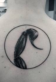 Zurück beeindruckende schwarze Skorpion Schwanz Tattoo-Muster