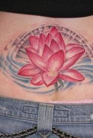 terug grote rode lotus tattoo patroon