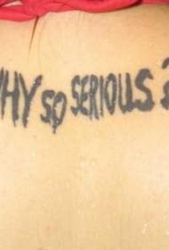 Modello di tatuaggio posteriore lettera nera