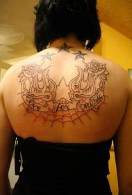 tounen nwa liy leve ak zetwal modèl tatoo