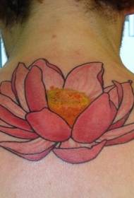 modello tatuaggio loto rosa posteriore