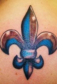 indietro colorato giglio medaglione modello tatuaggio