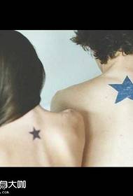 back five-star tattoo pattern