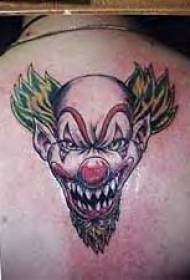 Modello di tatuaggio di denti diabolici del pagliaccio diabolico