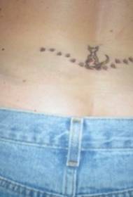 talio nigra griza kato paw printado kaj kato tatuado ŝablono
