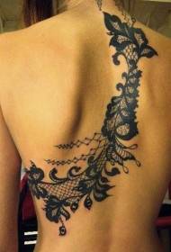 back order Απίστευτο μαύρο δαντέλα floral τατουάζ μοτίβο