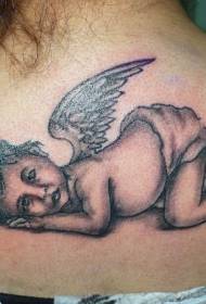 спина уставшая татуировка маленький ангел 75403 - спина милая иврит