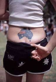 nugaros spalvos Australijos vėliavos tatuiruotės modelis