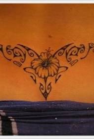 midje tribal wind flower og totem tatoveringsmønster