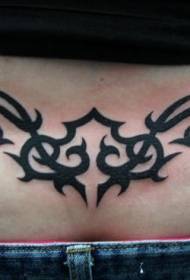 Juosmens juodas ryškus „Totem“ tatuiruotės raštas