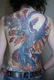 Modello di tatuaggio di colore magico Phoenix Fire indietro