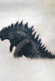 impressionnant motif de tatouage au dos Godzilla très réaliste