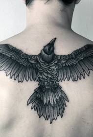 Spate superba design model de tatuaj cu șoim negru