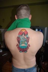 hátsó kék Buddha-szobor és a skorpió tetoválás mintát