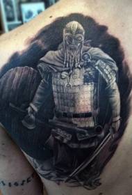 modello tatuaggio nero guerriero medievale fantasy posteriore