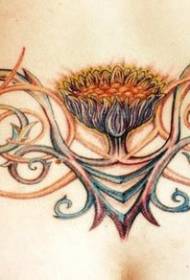 flores e videiras bonitas com desenhos coloridos de tatuagem