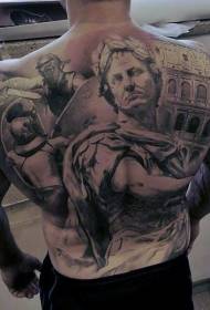 Volver Roman Empire Theme Whole Statue Patrón de tatuaje
