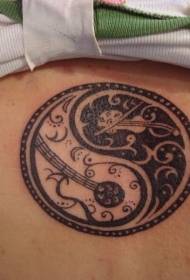 musik stil yin og yang sladder tatoveringsmønster