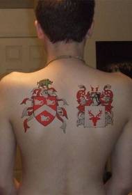 червена и бяла значка за гръб татуировка модел