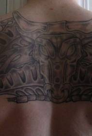 back black grey tribal inkomo tattoo iphethini