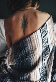 pequeñas líneas negras simples decoradas patrón de tatuaje de espalda