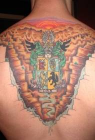 reen miriga bunta familio insigno tatuaje ŝablono