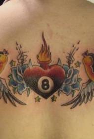 zréck Faarf Sacred Heart a schlucken Tattoo Muster