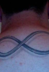 zréck schwaarz a wäiss Infinity Symbol Tattoo Muster