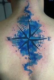 спина синій морський компас татуювання візерунок