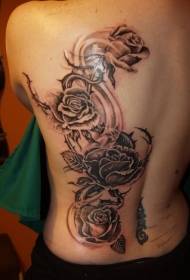 leđa crni lijepi ruž tetovaža uzorak
