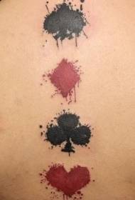 zurück Persönlichkeit der Tinte Farbe Spielkartensymbol Tattoo-Muster