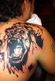 patrún dubh tatú tattoo leon roaring dubh