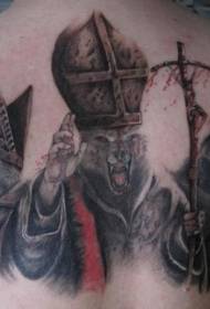 повратак разнобојни мистериозни религиозни узорак тетоваже вукодлака